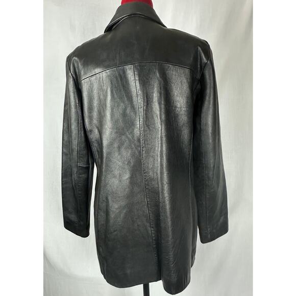Nine West Womens Leather Jacket Size Large supple exquisite Y2K style car coat - Picture 2 of 16